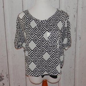 Meadow Rue Womens Small Geometric Boho Overlay Top